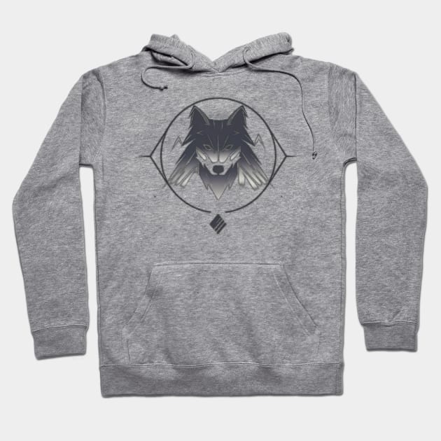 Frost Moon Wolf Shadow Hoodie by 2088DesignLab